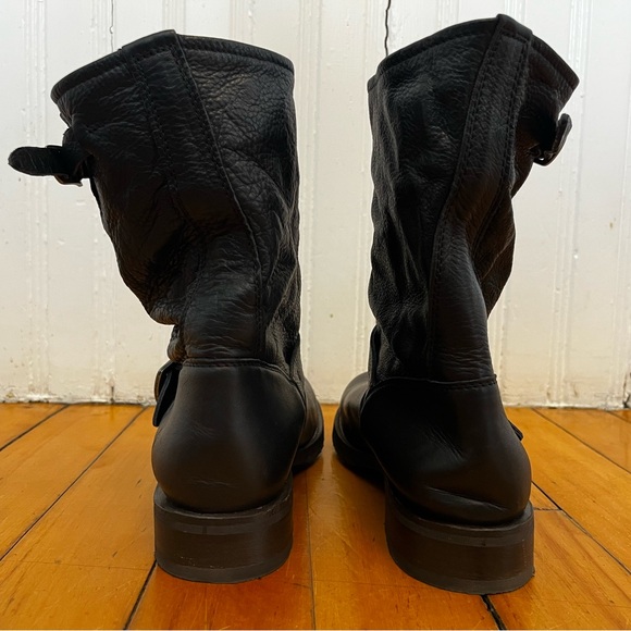 Frye Veronica Black Leather Short Slouch Boots, Size 10 - Picture 5 of 16